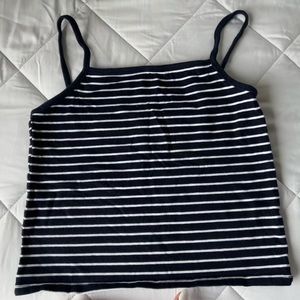 Brandy Melville Navy Striped Tank Top